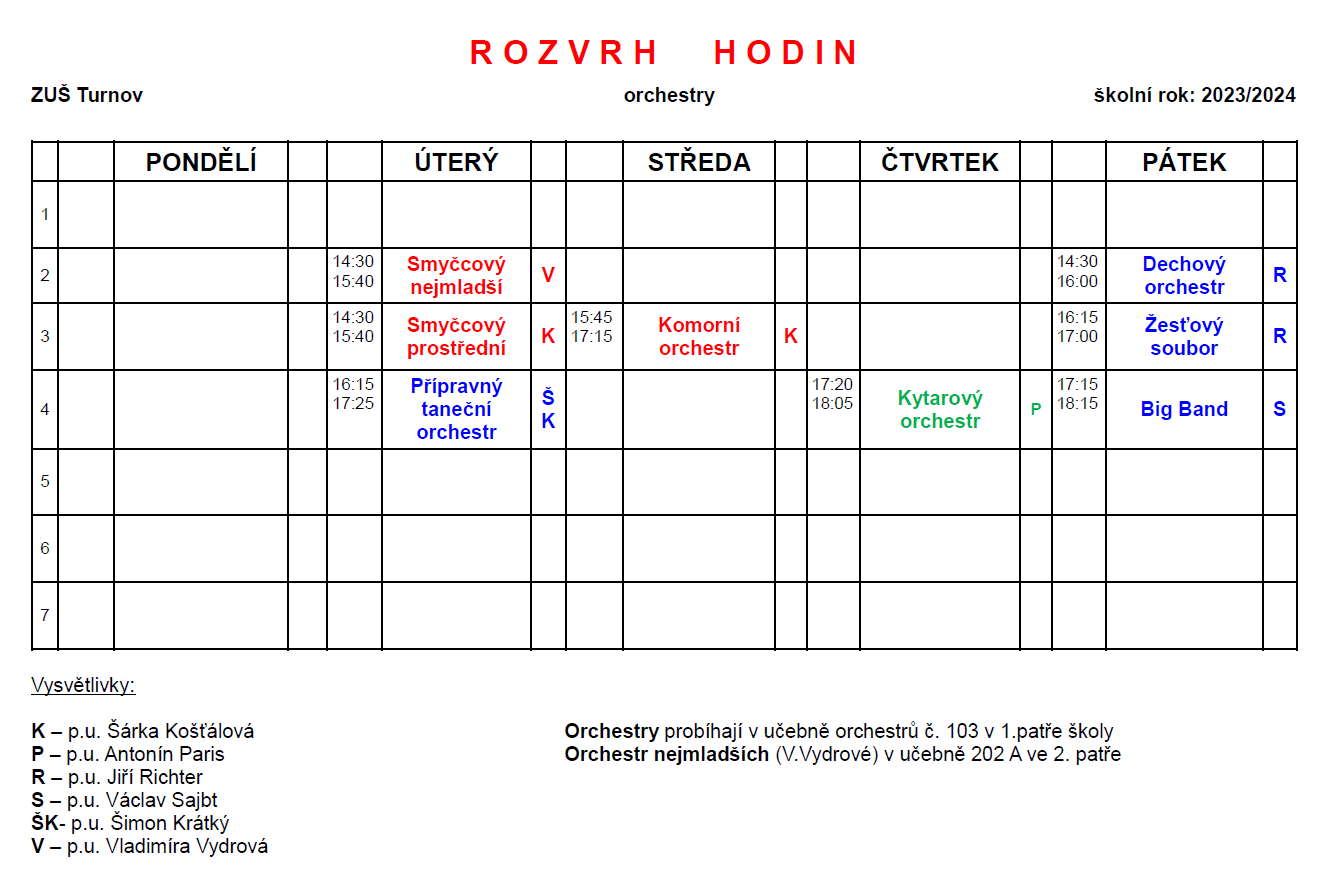 Rozvrhy hodin 2026/2027