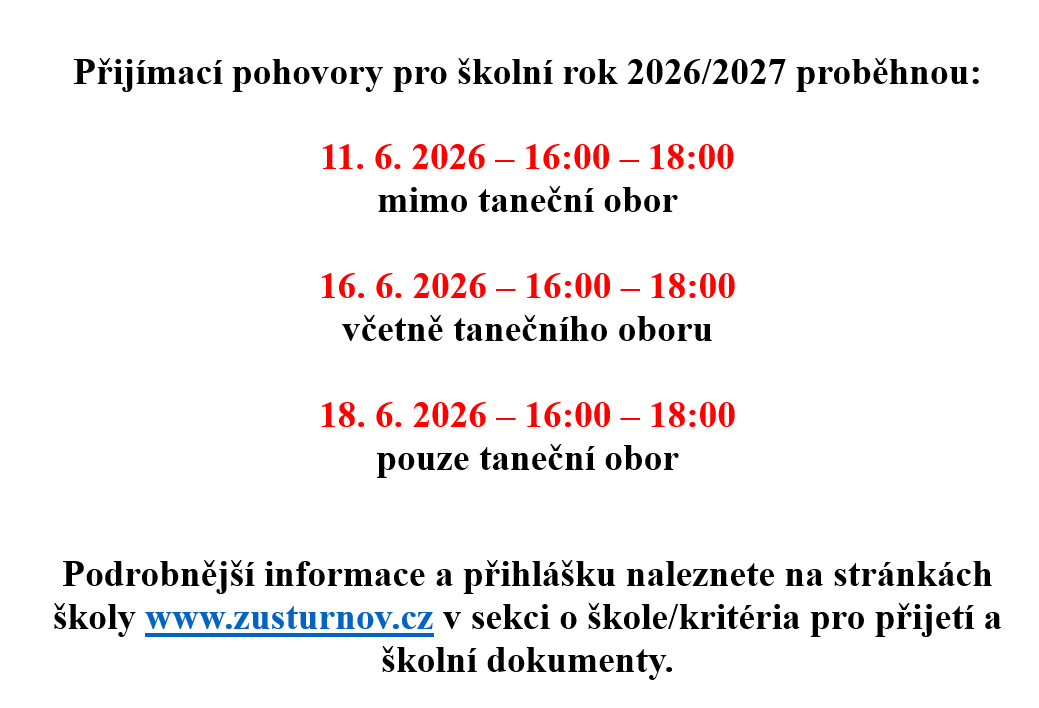 Přijímací pohovory pro školní rok 2026/2027